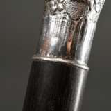 Gehstock mit Silber 800 Fritzkrücke im Neo-Rokoko Stil und dunklem Hartholz Schuss, um 1900, L. 91,5cm, Gebrauchsspuren - фото 6