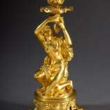 Feuervergoldeter Bronze Leuchter mit plastischer Dekoration "Omphale mit Löwenfell", Ende 19.Jh., H. 26cm - фото 1
