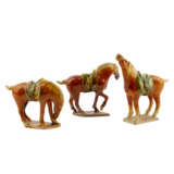 Drei Pferde im Stil der Tang-Dynastie. CHINA, 20. Jahrhundert. - Foto 2