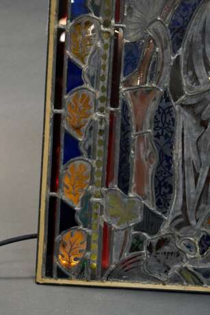 Kirchenfenster Bleiverglasung „Jacob und Rachel“, 19.Jh., mit integrierter Beleuchtung, 67,5x63,5cm - photo 6
