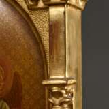 Kleines Andachtsbild „Trompetenengel“, Öl/Metall, in gotisierendem Historismus Rahmen, Holz vergoldet, wohl England um 1860/1880, kleine Defekte - фото 6