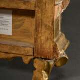 Kleines Andachtsbild „Trompetenengel“, Öl/Metall, in gotisierendem Historismus Rahmen, Holz vergoldet, wohl England um 1860/1880, kleine Defekte - Foto 9