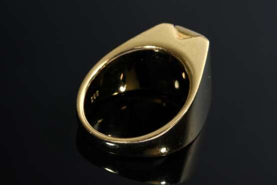 Gelbgold 585 Ring mit Baguette Turmalin in seitlichen Brillant Schienen (zus. ca. 0.15ct/SI-W), 15,2g, Gr. 50, Tragespuren - фото 4