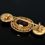 Englische Gelbgold 750 Filigran Nadel mit orangem Hessonit, 19.Jh., Handarbeit, 5g, L. 4,2cm - photo 2