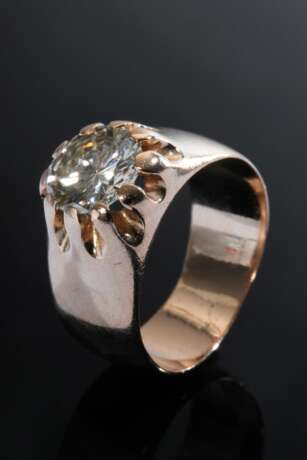 Rotgold 585 Ring mit Brillant Solitär (ca. 1.80ct/VVS-VSI/Y), 6,5g, Gr. 49 - photo 1