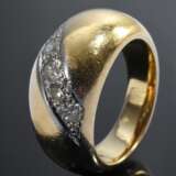 Gelbgold 750 Ring mit schräg eingesetzter Brillantleiste (zus. ca. 0.50ct/P/TCR, 1 Stein defekt), 13,1g, Gr. 51 - фото 1