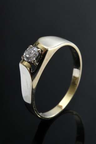 Zarter Gelbgold 585 Brillant Solitär Ring (ca. 0.19ct/P1/TCR), 2,5g, Gr. 56 - photo 1