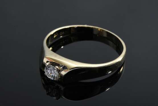 Zarter Gelbgold 585 Brillant Solitär Ring (ca. 0.19ct/P1/TCR), 2,5g, Gr. 56 - photo 2