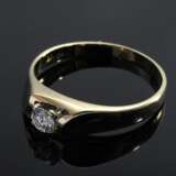 Zarter Gelbgold 585 Brillant Solitär Ring (ca. 0.19ct/P1/TCR), 2,5g, Gr. 56 - Foto 2