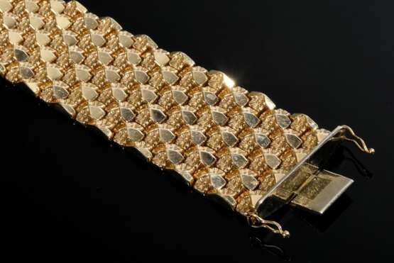 Breites Roségold 750 Armband mit kleinen Blütendekorationen, 74g, 19,8x3,3cm - photo 3