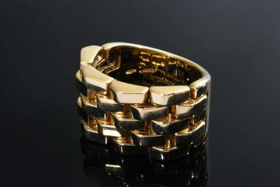 Gelbgold 750 „Chimento“ Kettenring, 5reihig, flexible Kettenglieder, 16,3g, Gr. 53, Tragespuren - photo 1