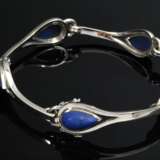 Weißgold 750 Armband mit 5 Lapislazuli Cabochon Tropfen, 70er Jahre, 30,1g, L. 19,5cm - photo 1