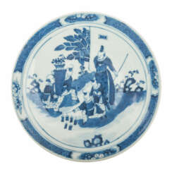 Blau-weisser Teller aus Porzellan. CHINA, 18./19. Jahrhundert.