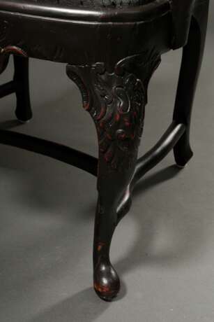 Schwarz gefasster Armlehnsessel in barocker Façon, H. 49/97,5cm - Foto 8