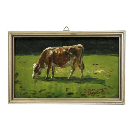 KORNBECK, JULIUS (1839-1920): Kuh auf der Wiese beim Grasen, 19./20. Jahrhundert, - Foto 2