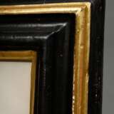 Schwarzer Rahmen mit Goldleisten mit Kopie Scherenschnitt Freiherr von Stein, FM 20x16cm, RM 31,5x27,5cm, leichte Altersspuren - photo 2