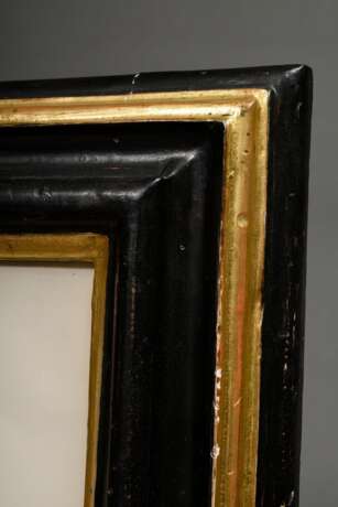 Schwarzer Rahmen mit Goldleisten mit Kopie Scherenschnitt Freiherr von Stein, FM 20x16cm, RM 31,5x27,5cm, leichte Altersspuren - Foto 2