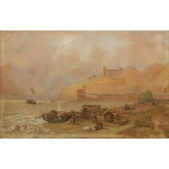 LAEISZ, CARL MARTIN (1803-1864), "Fischer beim Bergen ihrer Boote an der italienischen Küste",