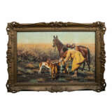 UNGEWITTER, HUGO (1869- um 1944), "Kosake mit Pferd und Windhunden in der Steppe", - Foto 2