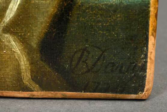 Davy, Robert (c.1735-1793) „Dame in grünem Kleid“ 1770(?), Öl/Leinwand, doubliert, u.r. sign./dat., kleine Randdefekte der Maloberfläche, feines Craquelé, rest. - photo 6