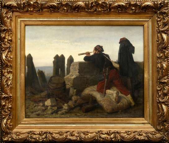 Gillissen, Karl (1842-1885) "Szene aus dem deutsch-französischen Krieg 1870/71", Öl/Leinwand, u.r. sign., Prunkrahmen, 42x54,7cm (m.R. 63x74cm) - Foto 2