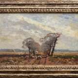 Kuchel, Max (1859-1933) "Weite Landschaft mit Schafherde", Öl/Leinwand, 32x48,5cm (m.R. 46,5x62,5cm), Craquelé, Provenienz: Besitz des Künstlers - photo 2