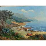 GERTH, HELMUT Jr. (Maler 20. Jahrhundert), "Boote an mediterraner Steilküste", - Foto 1