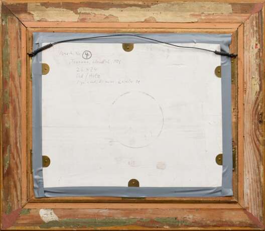 Leissler, Arnold (1939-2014) "Toscana, abendlich" 1978, Öl/Holz, u. sign./dat., verso bez., vergoldete doppelte Berliner Leiste (kleine Defekte), 26x33,5cm (m.R. 41,8x49cm) - Foto 4