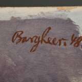 Bargheer, Eduard (1901-1979) "Portrait" 1948, Öl/Papier, auf Faserplatte kaschiert, o.r. sign./dat., 48,5x32cm, kleine Randdefekte - photo 2