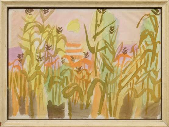 Bargheer, Eduard (1901-1979) "Maisfeld im Sonnenlicht", Aquarell/Bleistift, verso "Stadtskizze"/Tinte, 31,8x43,3cm (m.R. 34,7x46,3cm), kleine Randdefekte - Foto 2