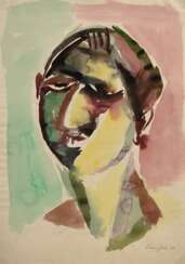 Bargheer, Eduard (1901-1979) &quot;Portrait&quot; 1948, Aquarell/Bleistift, u.r. sign./dat., 49,8x34,8cm, min. Altersspuren
