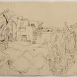 Bargheer, Eduard (1901-1979) "Südliche Landschaft mit Häusern" 1940, Tinte, u.r. sign./dat., verso "Kopfstudie" Rötelskizze, beidseitig bemalt, 31,6x42,5cm, leicht fleckig, Altersspuren - photo 1