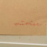 Hüther, Julius (1881-1954) "Portrait einer Frau mit Flechtfrisur", Gouache, u. sign., freigestellt gerahmt, 24,5x19cm (m.R. 49,5x42,5cm), Provenienz: Slg. Gustav Bürger/München - фото 3