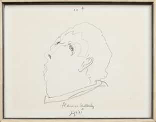 Janssen, Horst (1929-1995) &quot;Männerportrait&quot; 1975, Bleistift, u.m. sign./dat./gewidmet, 21x27,5cm (m.R. 22x28,3cm)