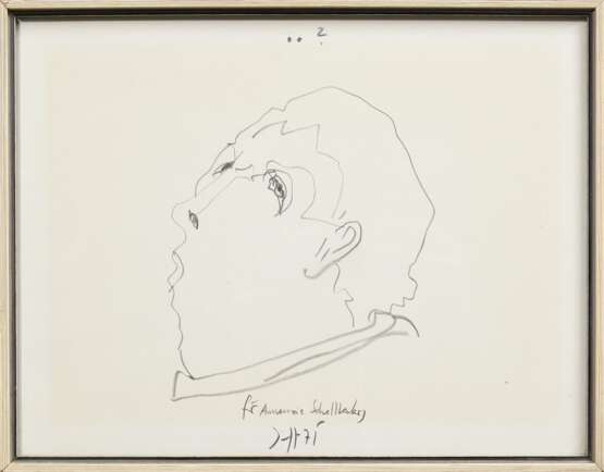 Janssen, Horst (1929-1995) "Männerportrait" 1975, Bleistift, u.m. sign./dat./gewidmet, 21x27,5cm (m.R. 22x28,3cm) - фото 1