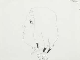 Janssen, Horst (1929-1995) „Frauenportrait&quot; 1971, Bleistift, u.m. sign./dat./gewidmet, o.r. bez., 21x27,7cm (m.R. 30x40cm)