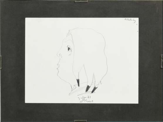 Janssen, Horst (1929-1995) „Frauenportrait" 1971, Bleistift, u.m. sign./dat./gewidmet, o.r. bez., 21x27,7cm (m.R. 30x40cm) - Foto 2