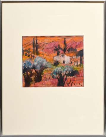 Klosowski, Alfred (*1927) "Kleine Landschaft", Aquarell/Bleistift, u. sign., 18,7x22,4cm (m.R. 50,5x39,2cm) - photo 2