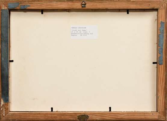 Leissler, Arnold (1939-2014) "Stuhl mit Dame" 1968, Bleistift/Buntstift auf Pappe, u. sign./dat., 21,3x30,8cm (30,5x42cm) - Foto 4