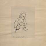 Mayershofer, Max (1875-1950) "Skizzenbuch", Tinte, mit 21 eingebundenen und eingeklebten Skizzen (v.a. Fantastisches und Alltagsszenen), je sign., BM ca. 10x8,5-15x9,5cm (40x30,5cm), Blätter z.T. lose, leichte … - Foto 7
