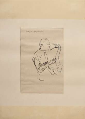 Mayershofer, Max (1875-1950) "Skizzenbuch", Tinte, mit 21 eingebundenen und eingeklebten Skizzen (v.a. Fantastisches und Alltagsszenen), je sign., BM ca. 10x8,5-15x9,5cm (40x30,5cm), Blätter z.T. lose, leichte … - photo 8