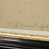 Schrandolph, Claudius v. (1843-1902) "Studienblatt" (Weiblicher Halbakt, Kopf im Profil und Violinist), u.l. sign., Bleistift, 29x23,5cm (m.R. 39,5x34cm), leicht fleckig - фото 5