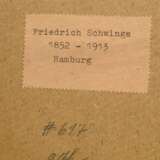 Schwinge, Friedrich (1852-1913) "Feldrain im Sommer" 1889, Aquarell, u.r. sign./dat., verso Klebeetikett "Kunsthandlung Alfred Lochte/Hbg.", 25x35cm (m.R. 42,8x53,3cm), leicht vergilbt - photo 4