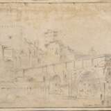 2 Sanquirico, Alessandro (1777-1849) "Mailand" und "Italienische Stadt", Bleistift auf Papier kaschiert, 1x sign., 1x verso bez., 23x29,5/24,8x39,8cm (29x35,5/26,5x41,5cm), fleckig, kleine Defekte, re… - фото 6
