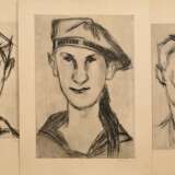 3 Bargheer, Eduard (1901-1979) "Herren-Portraits" (2 Matrosen und Selbst?) 1931/1934/1935, Radierungen, u.r. sign./dat., PM 35x27,5/38x24,5/42,8x29,7cm, BM je ca. 52x40cm, vergilbt, kleine Defekte - фото 1