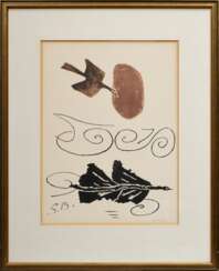 Braque, Georges (1882-1963) „Composition IV“ 1956, Lithographie, 160/250, aus: &quot;Derrière le Miroir&quot;, u.l. im Stein monogr., u.r. num., 35,5x26,5cm (m.R. 52x41,8cm), lichtrandig
