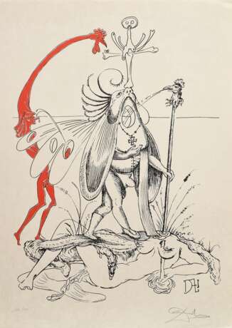 Dalí, Salvador (1904-1989) "Les songes drolatiques de Pantagruel”, 152/250, 25 (Farb-)Lithographien, je sign., mit 2 Vorblättern, Edition Celami, Madrid/Genf 1973, in Originalmappe (80x59,5cm, leichte Gebrauchsspure… - Foto 3