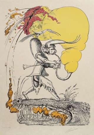 Dalí, Salvador (1904-1989) "Les songes drolatiques de Pantagruel”, 152/250, 25 (Farb-)Lithographien, je sign., mit 2 Vorblättern, Edition Celami, Madrid/Genf 1973, in Originalmappe (80x59,5cm, leichte Gebrauchsspure… - фото 5