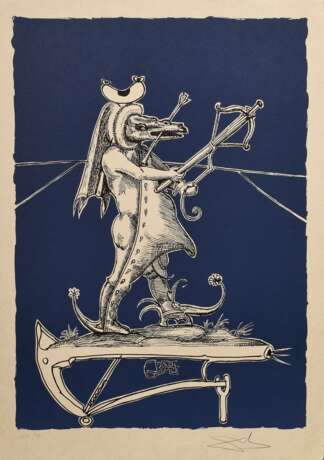 Dalí, Salvador (1904-1989) "Les songes drolatiques de Pantagruel”, 152/250, 25 (Farb-)Lithographien, je sign., mit 2 Vorblättern, Edition Celami, Madrid/Genf 1973, in Originalmappe (80x59,5cm, leichte Gebrauchsspure… - photo 15