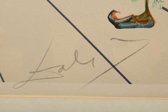 Dalí, Salvador (1904-1989) "Flordali I" 1981, Farblithographie mit Reliefprägung, 2458/4480, u.r. i.d. Platte sign., verso num./bez., Druck Matthieu/Zürich, 70x100cm (m.R. 104x129cm), leicht vergilbt - фото 3